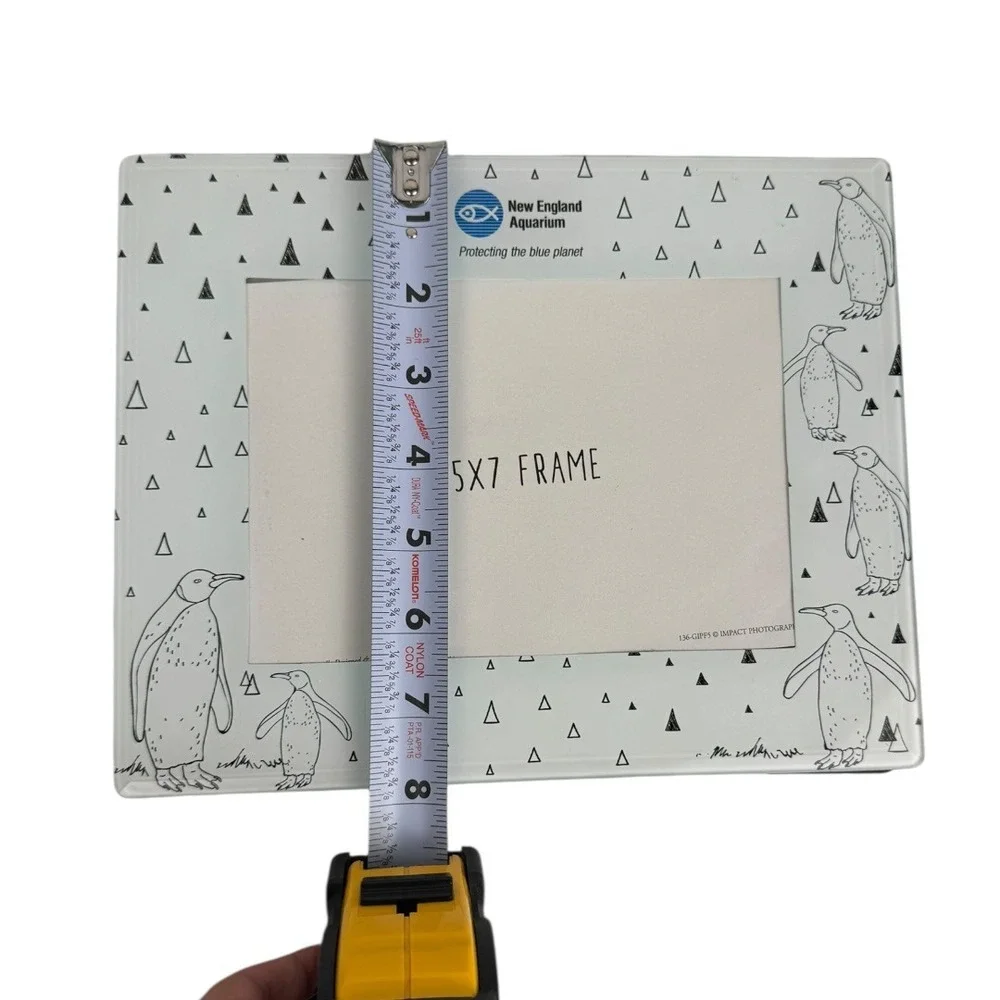 Vintage New England Aquarium Picture Frame Penguin Decor 5x7 Photo Display A72Q‎
